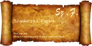 Szadeczki Fanni névjegykártya