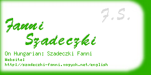 fanni szadeczki business card